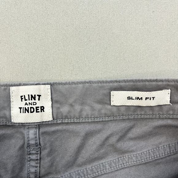 Flint And Tinder Pants Mens 28x30 Gray Chino Slim Fit Straight Leg Casual Cotton - Picture 5 of 12